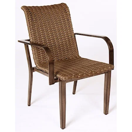 Outdoor Dining Arm Chair with Tapered Legs